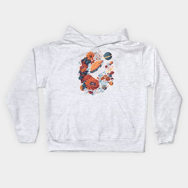 Floral Solar Kids Hoodie by ElMass